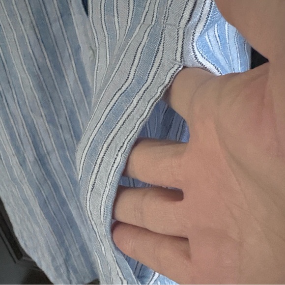 NWT J. Jill Love Linen 100% Linen Striped Roll Tab Sleeve Shirt Dress Petite XS - Picture 8 of 11